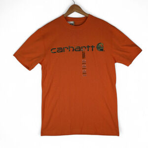 Carhartt T-Shirt Mens Small Original Fit Orange Camo Hunting K195 812 Goprcore